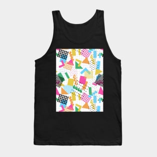 Graph Paper Retro Doodles - 1980s Inspired Neon Pattern Tank Top